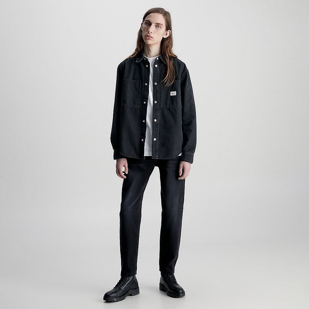 Canvas Relaxed Linear Shirt - Black