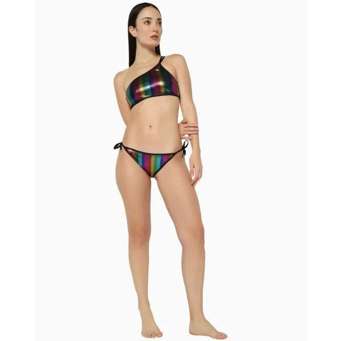 Cheeky String Side Tie-Print Bikini - Multi