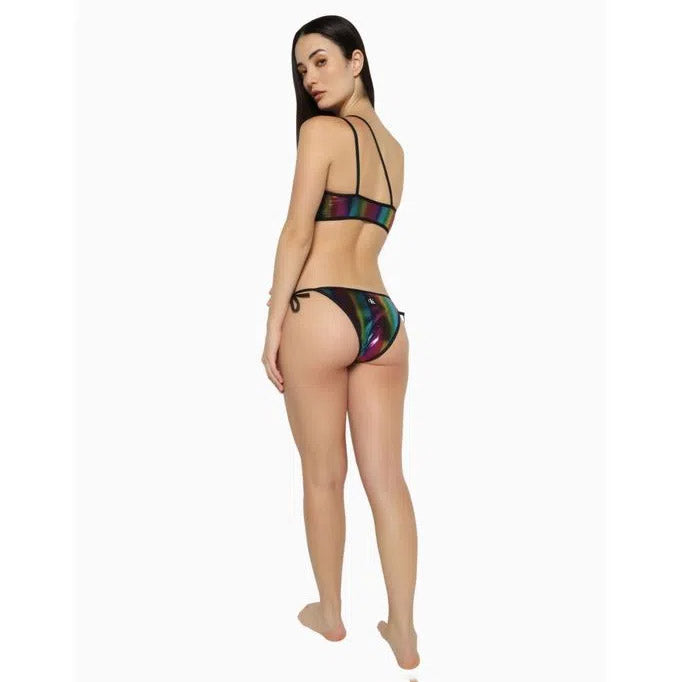 Cheeky String Side Tie-Print Bikini - Multi