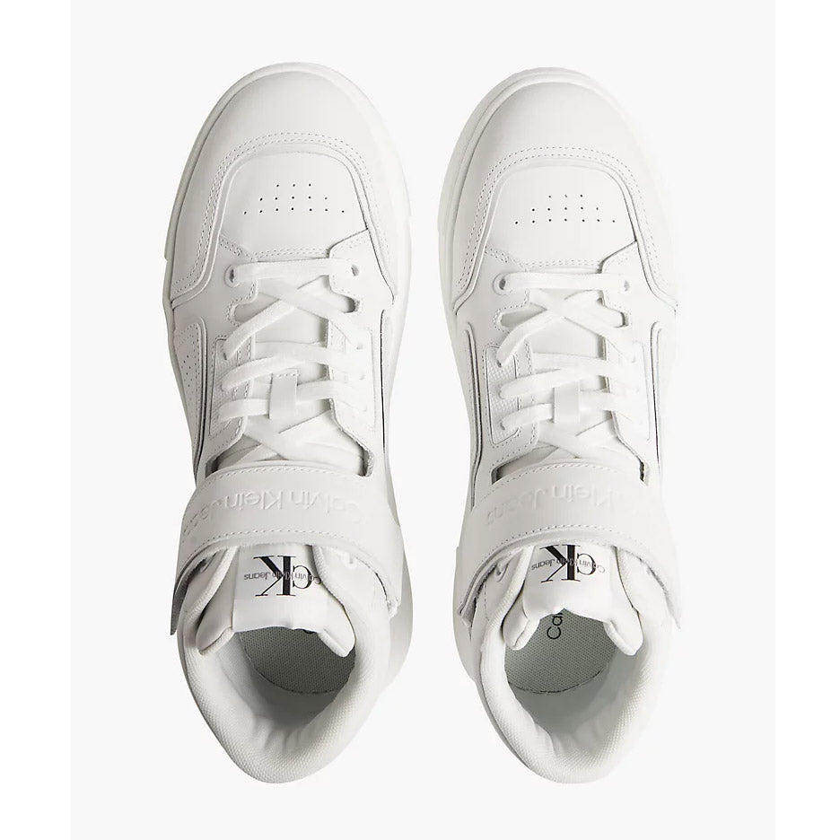 Chunky Cupsole Laceup Leather Sneaker - White