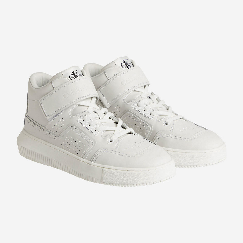 Chunky Cupsole Laceup Leather Sneaker - White