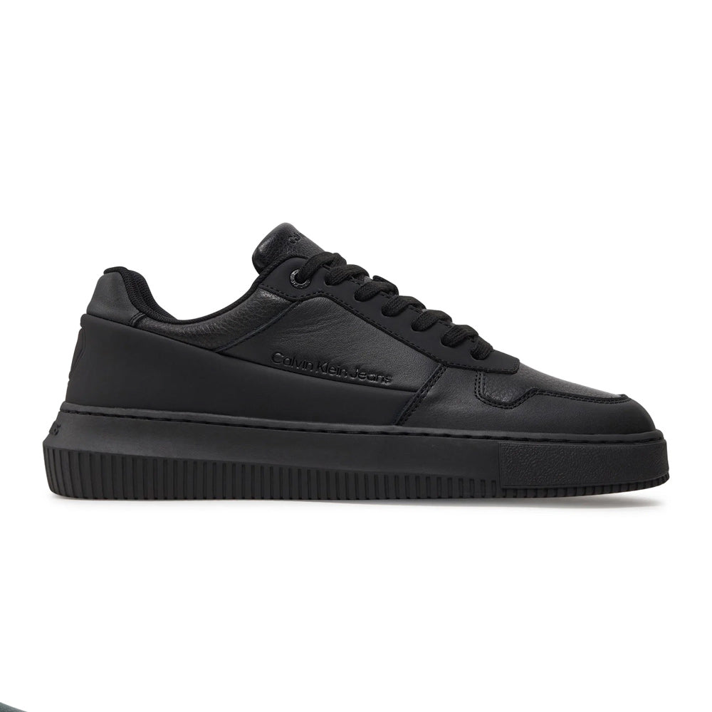 Chunky Cupsole Leather Sneakers - Black