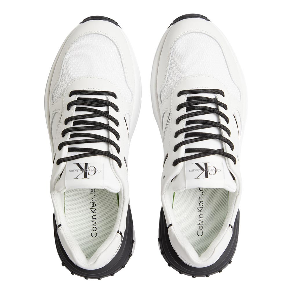 Chunky Lace-Up Ribbon Sneaker  - White Multi