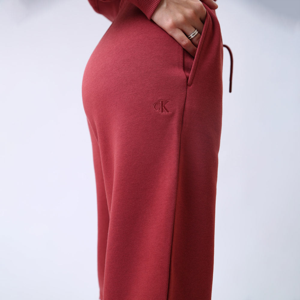 Color Blocking Cuffed Jog Pants - Red