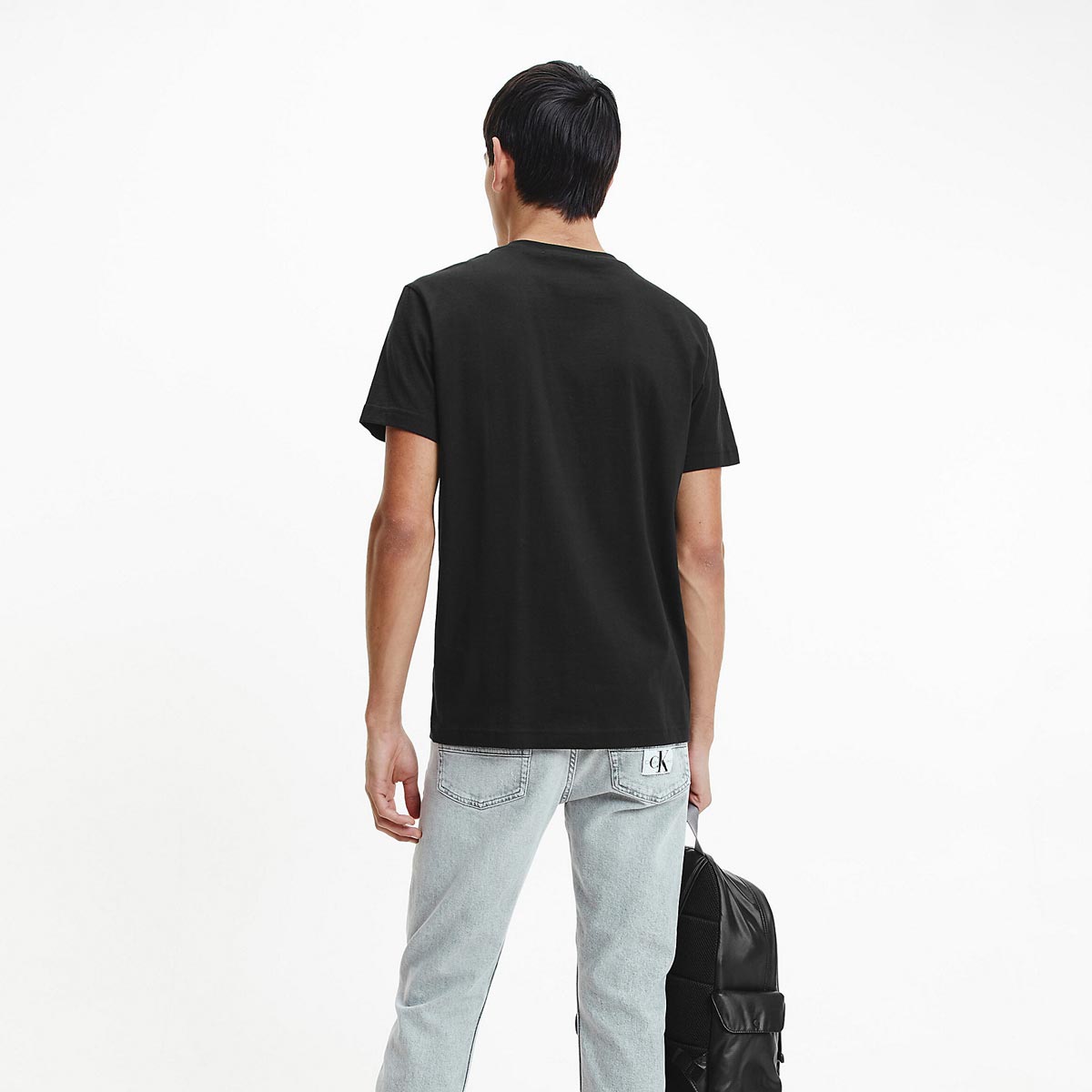 Contrast Pocket Cotton T-Shirt - Black