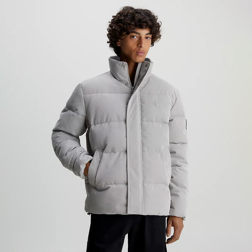 Corduroy Puffer Jacket - Grey