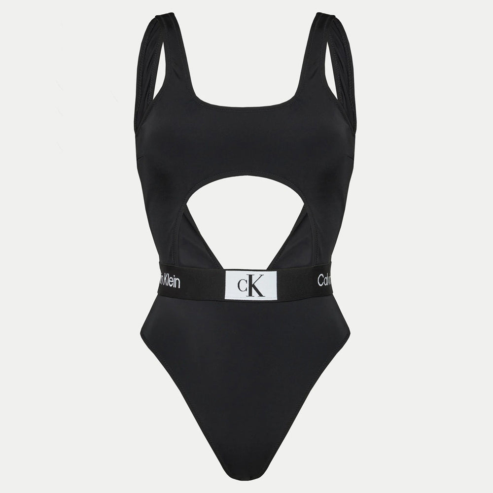 Cut Out One Piece Swimsuit - Black