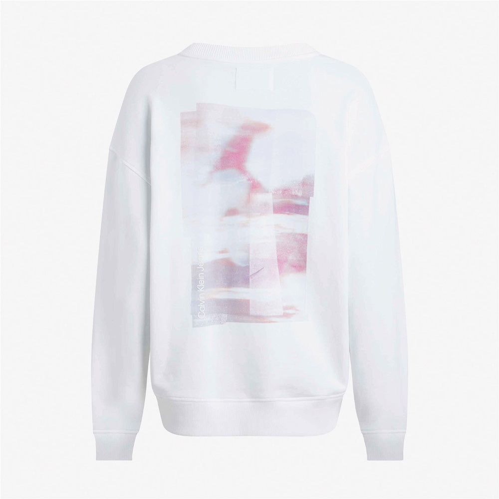 Diffused Graphic Sweater - White