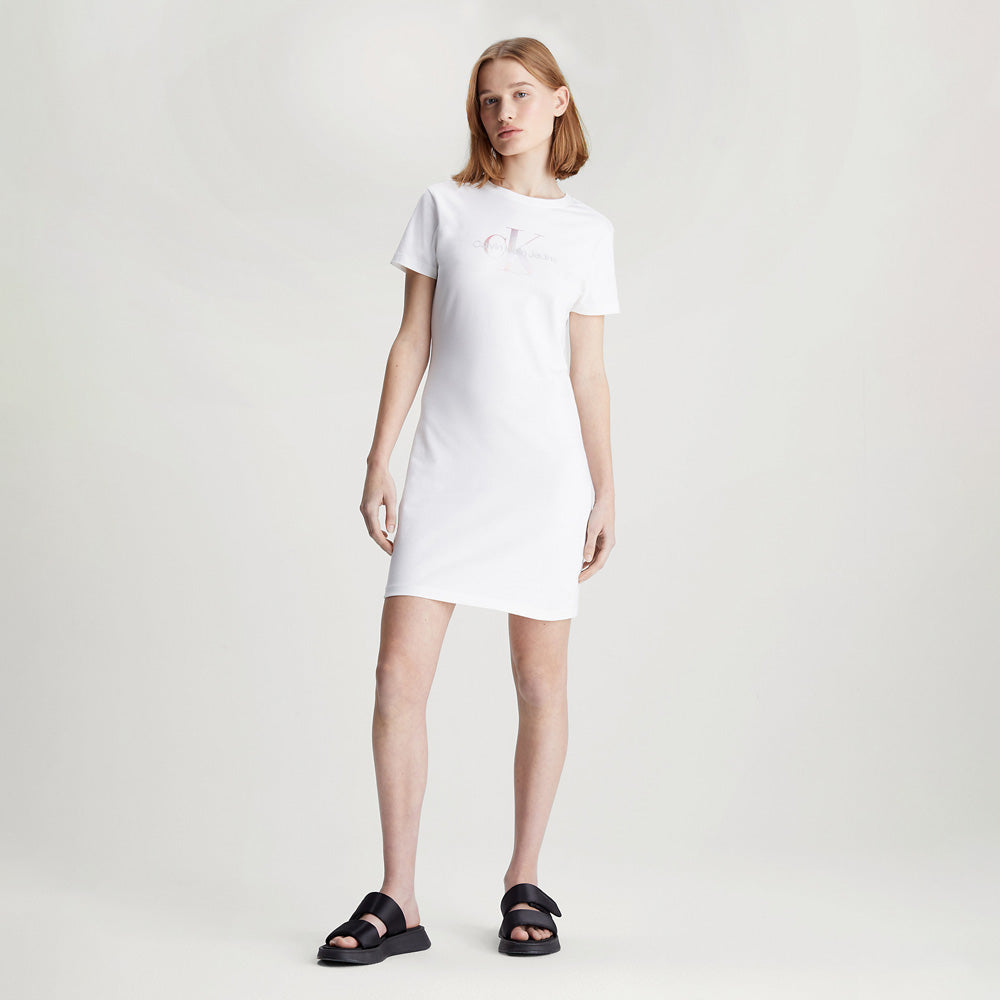 Diffused Monologo Dress - White