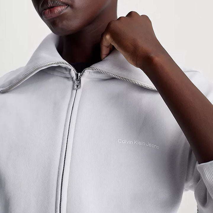 Diffused Zip-Through Hoodie - Light Grey