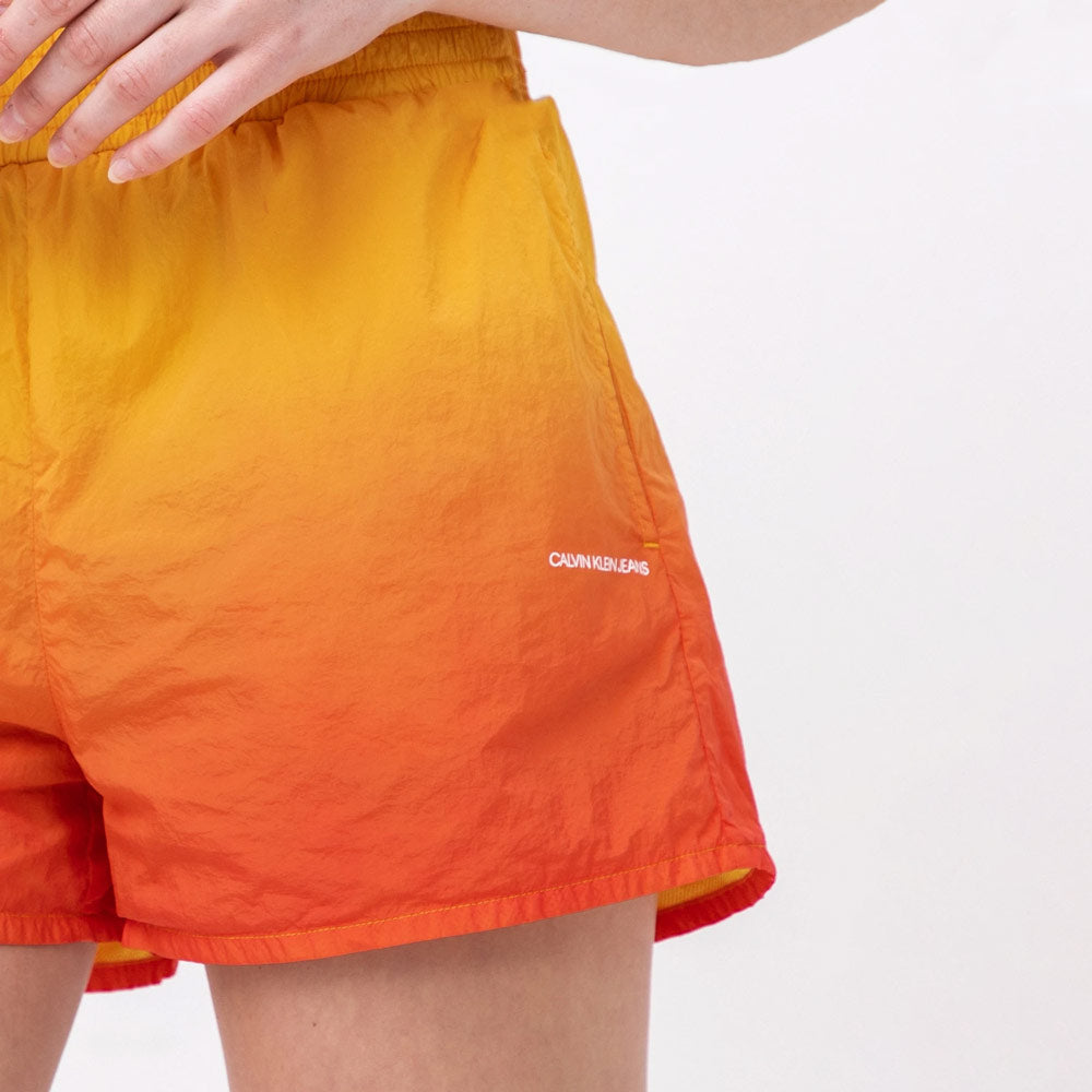 Womens Dip Dye Shorts - Orange