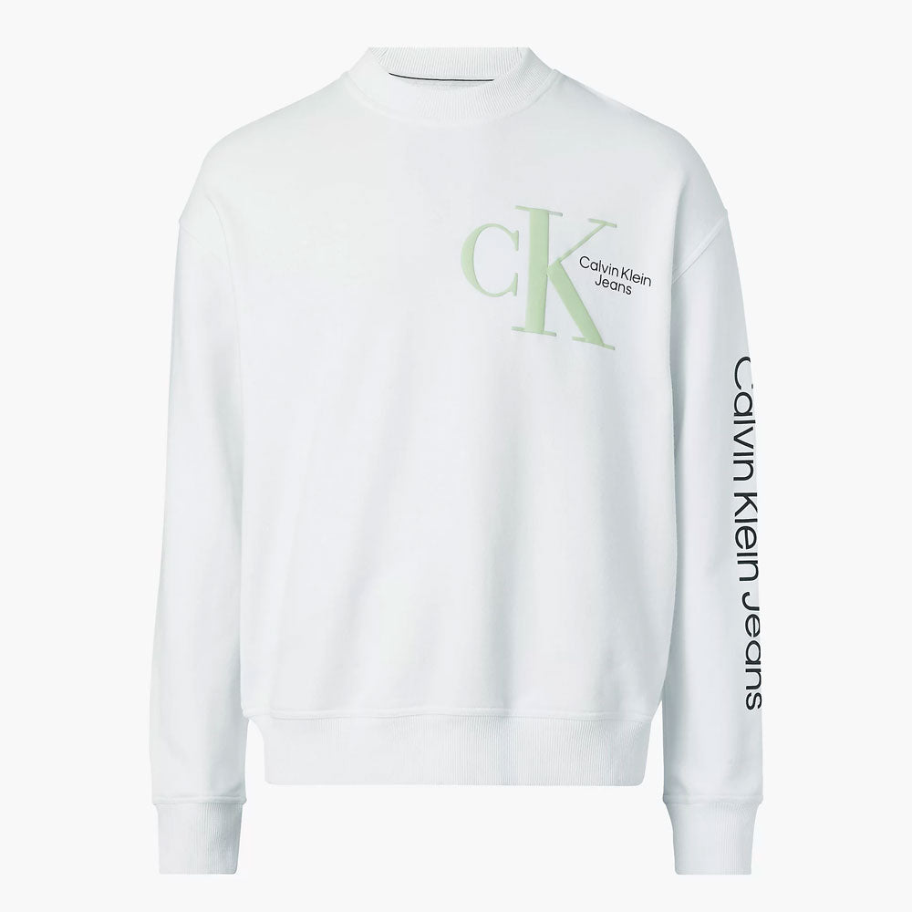 Dynamic Crew Neck Cotton Sweater - White