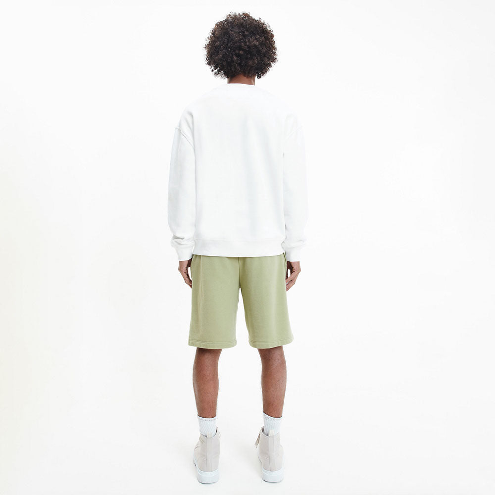 Dynamic Crew Neck Cotton Sweater - White