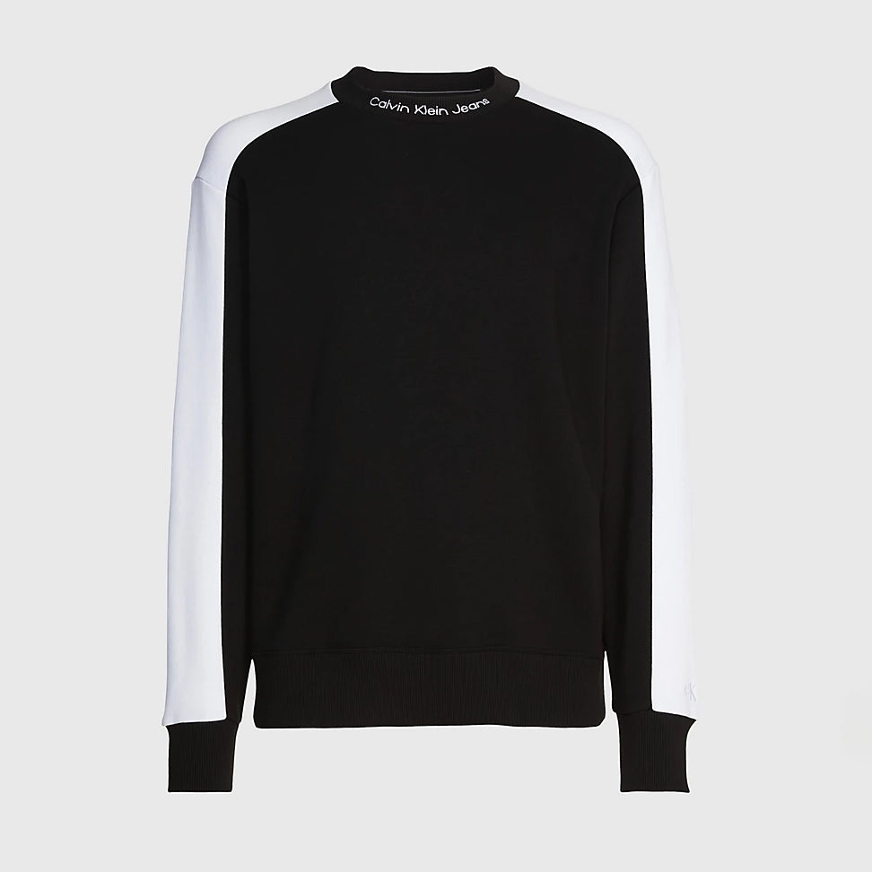 Logo Detail Color Block Sweatshirt - Black