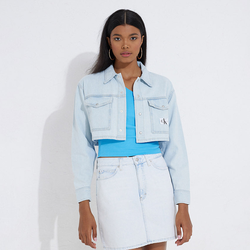 Extreme Crop Utility Shirt - Denim Light