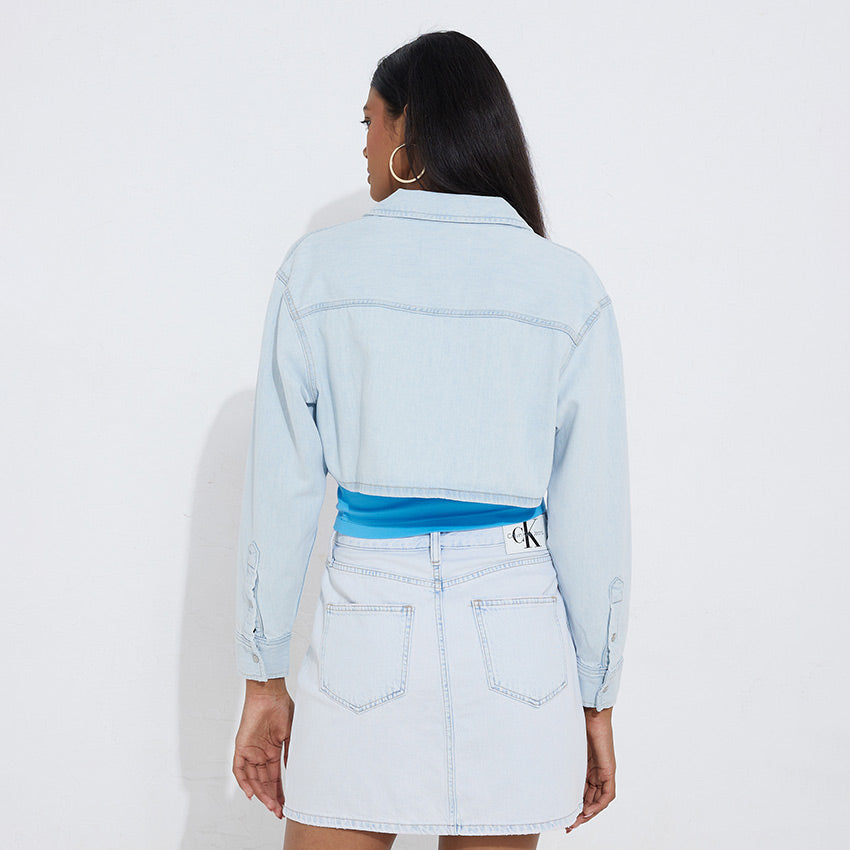 Extreme Crop Utility Shirt - Denim Light