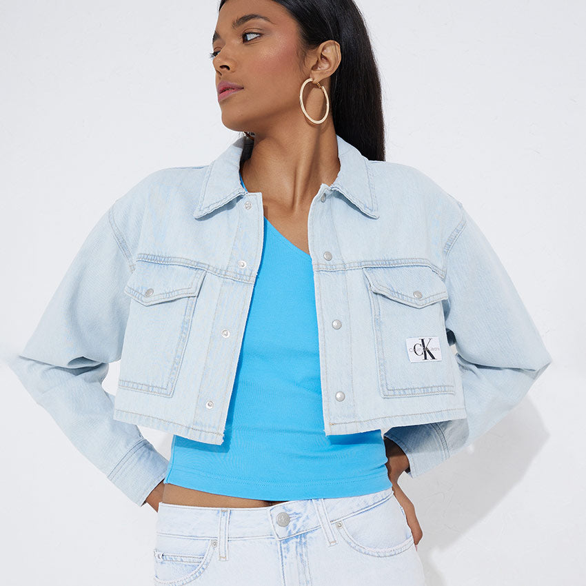 Extreme Crop Utility Shirt - Denim Light