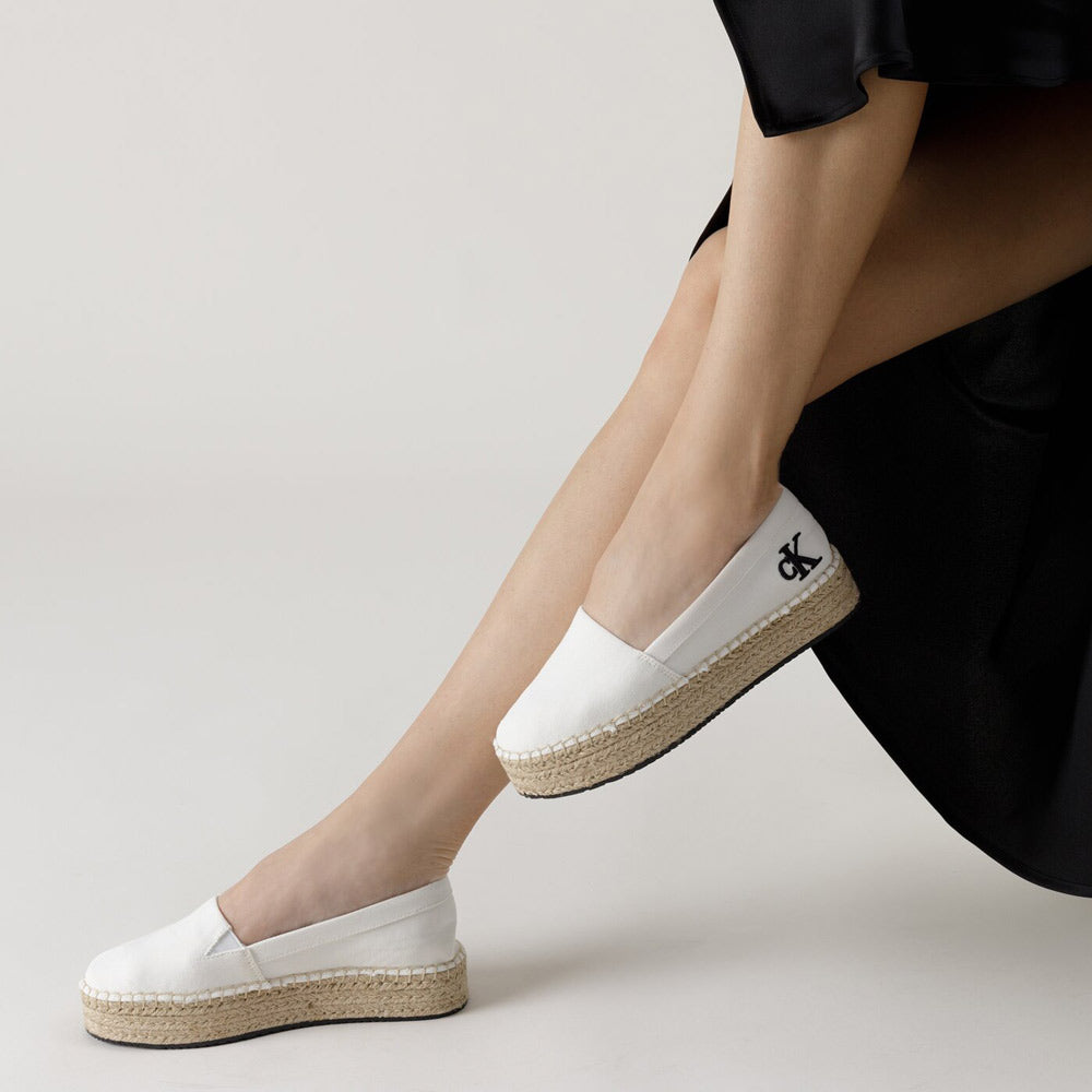 Flatform Espadrille Slip On - White