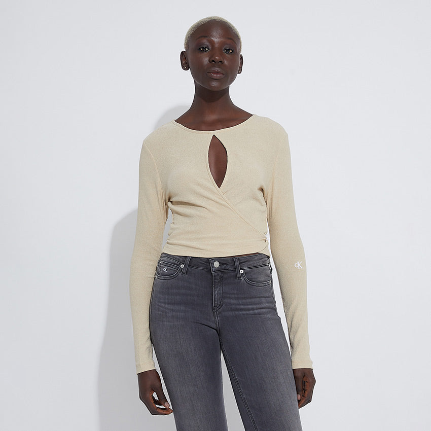 Split Wrap Top - Sand