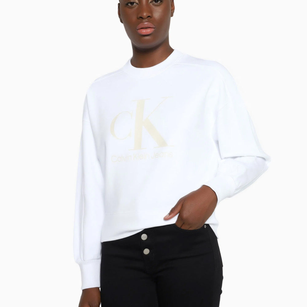 Gel Monogram Cotton Sweater - White