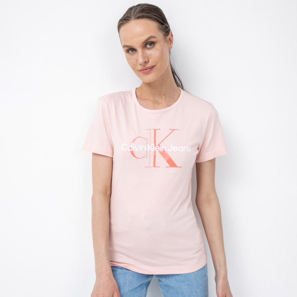 GLOSSY Monogram Slim T-ShirtS - Blush Pink