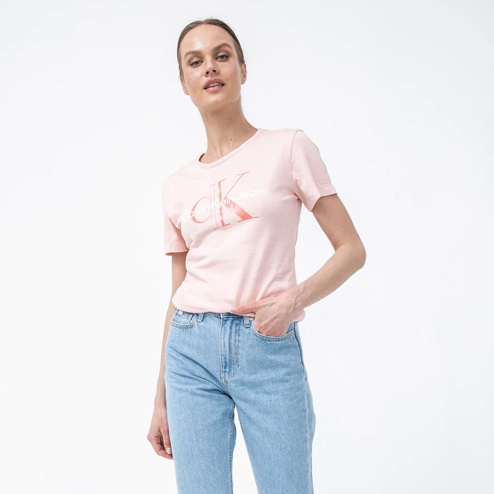 GLOSSY Monogram Slim T-ShirtS - Blush Pink