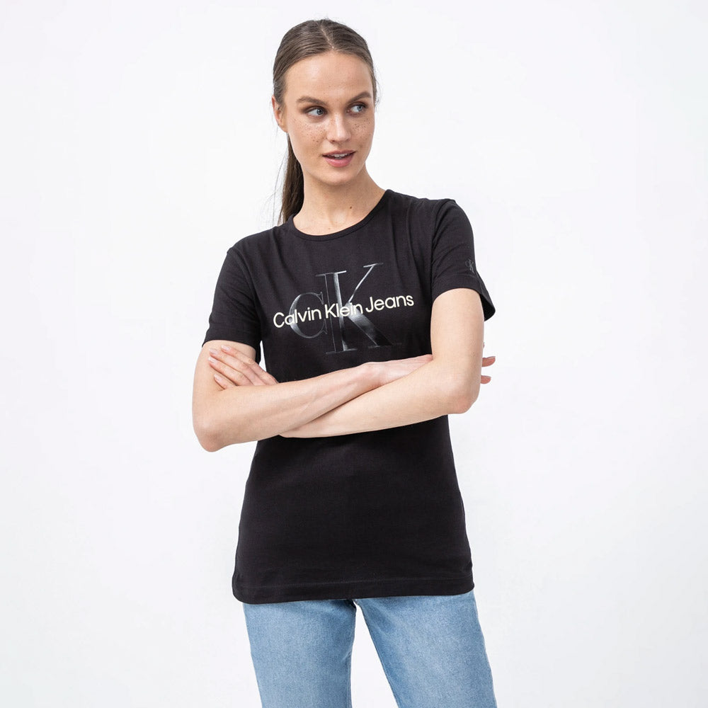 Glossy Monogram Slim T-Shirts - Black