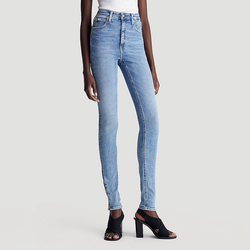 High Rise Skinny Split Ankle Jeans - Denim Medium