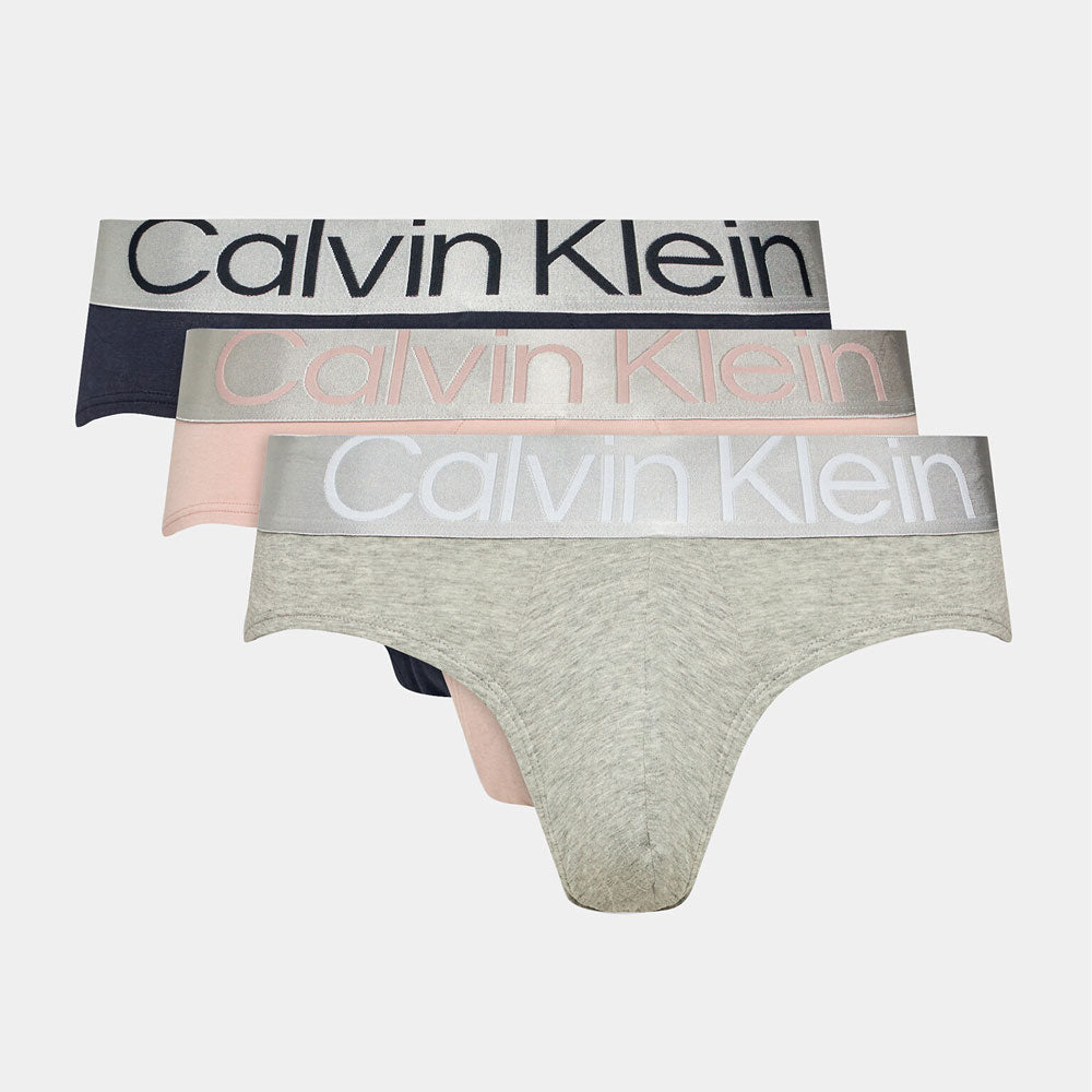 3 Pack Metallic Hip Briefs - Grey Multi