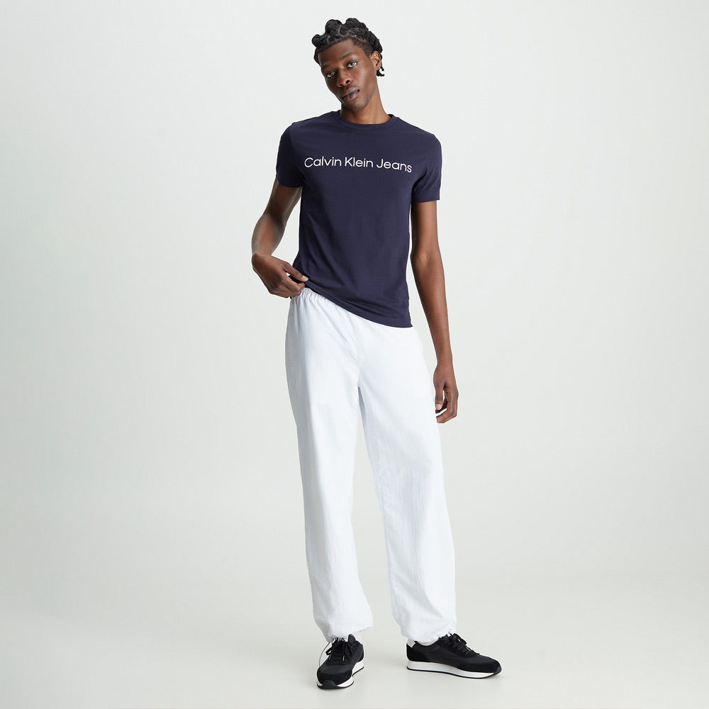 Insitutional Logo Men's Slim T-Shirt - Navy