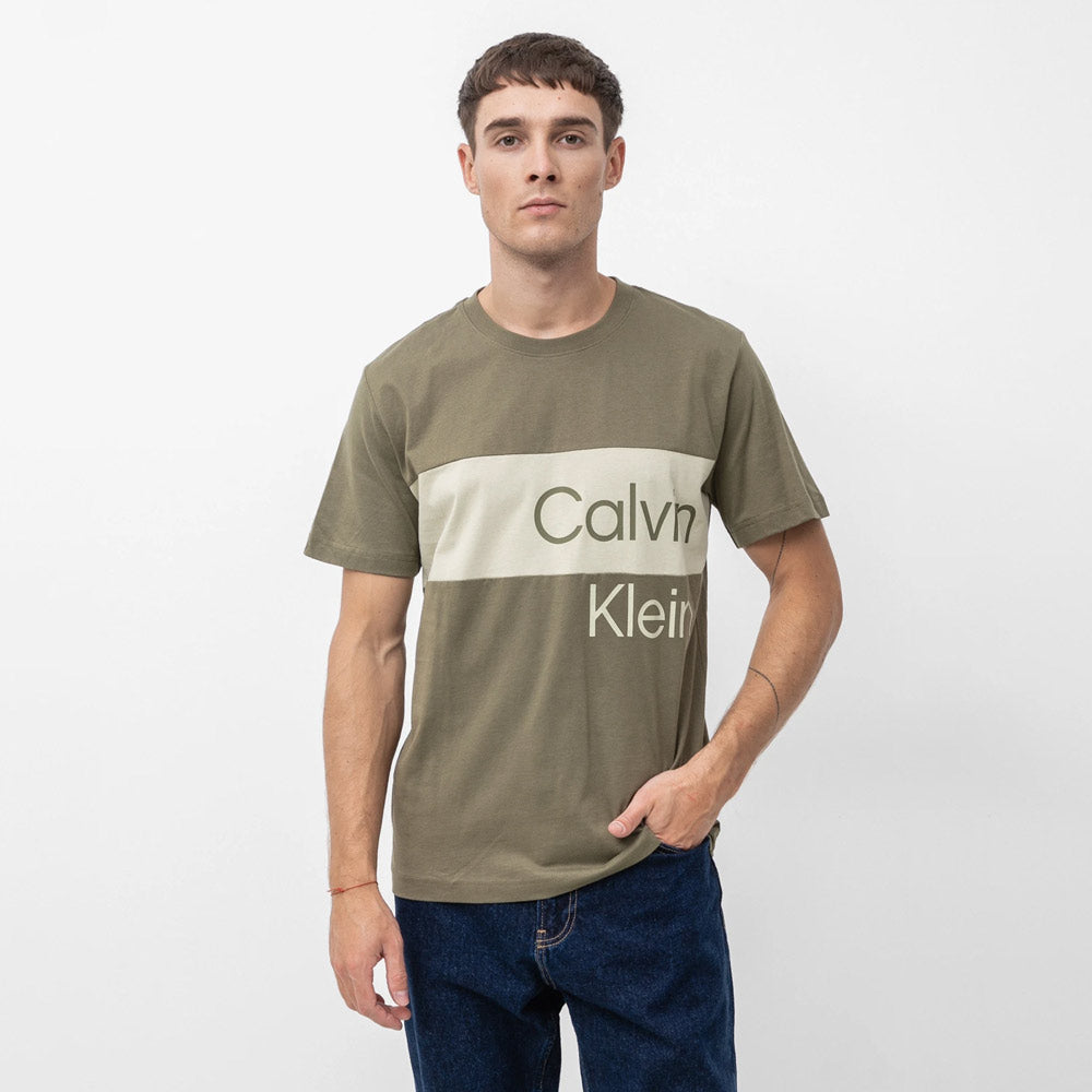 Institutional Color Blocking T-Shirt - Olive