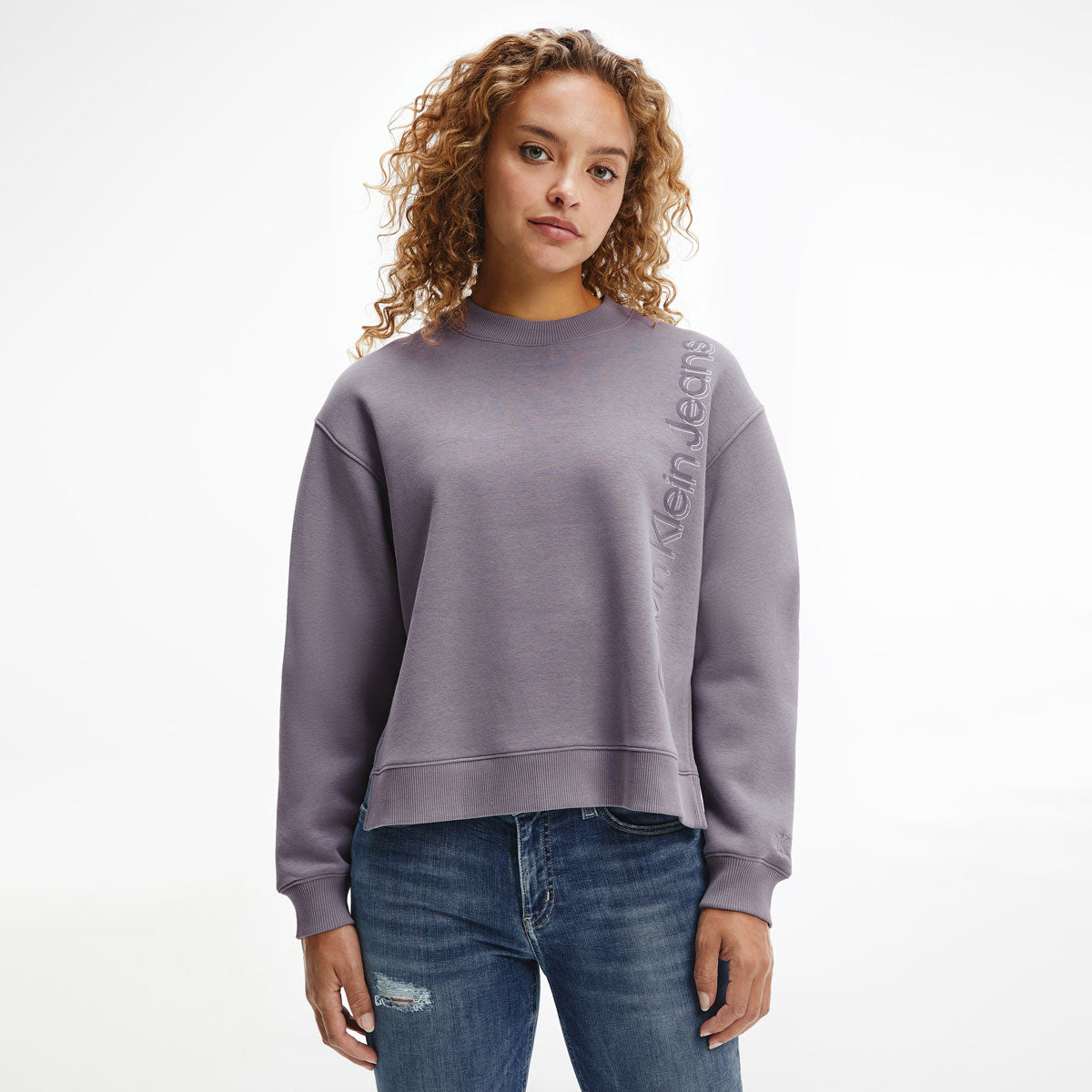 Institutional Split Crewneck Sweater - Grey