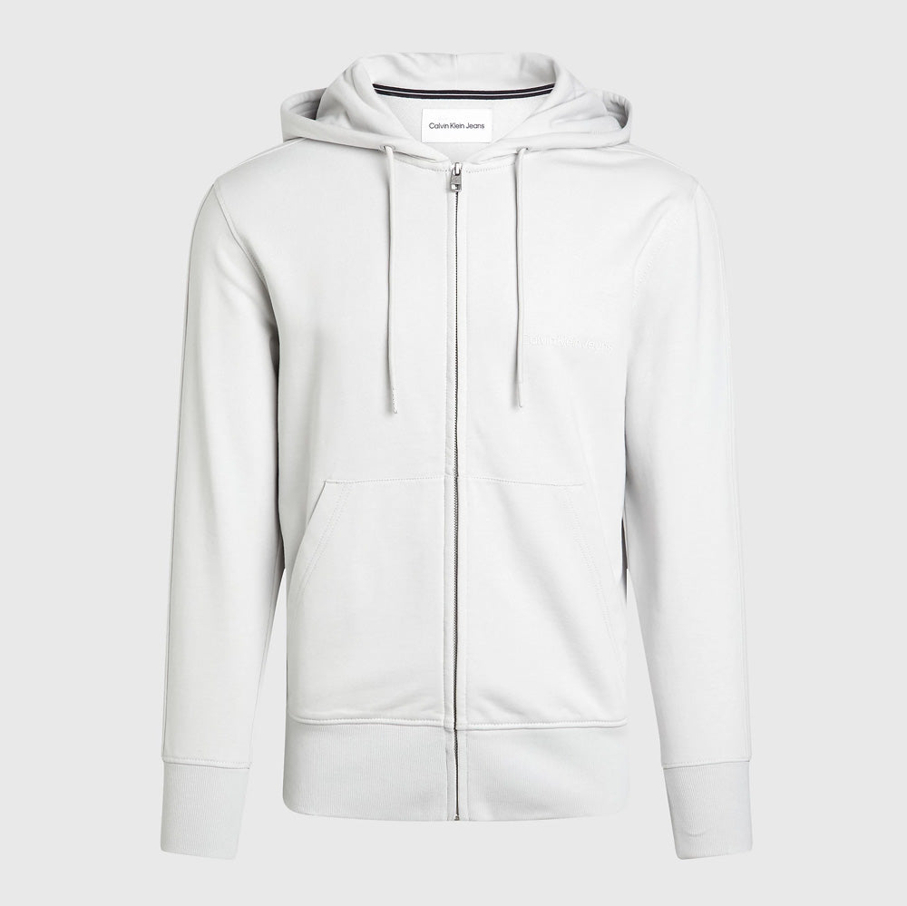 Institutional Zip Through Hoodie - Light Grey