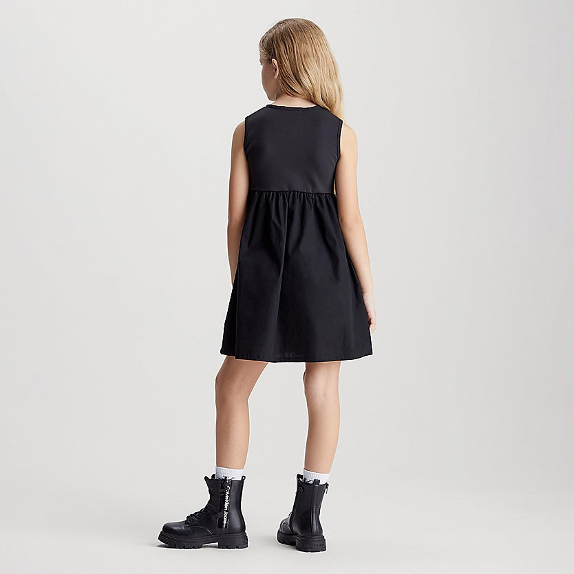 Kids Iridescent Monogram Dress - Black