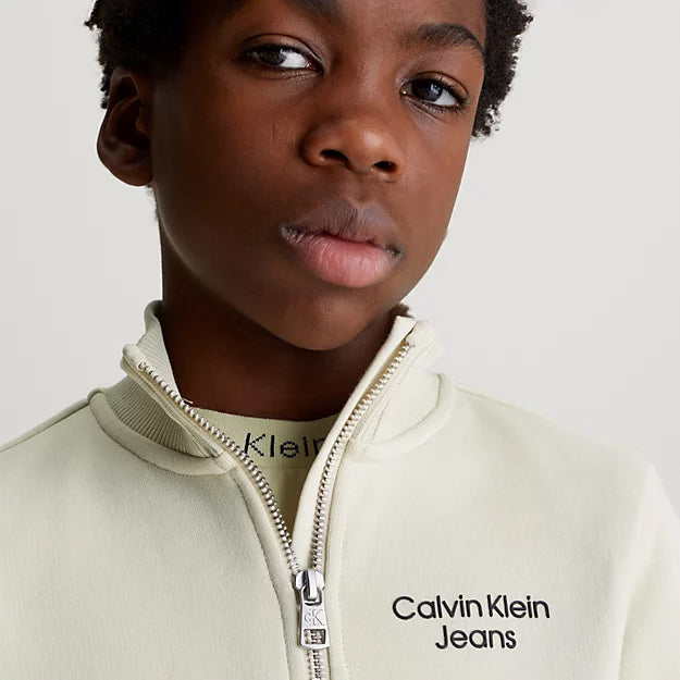 J Stack Logo Terry Sweater - Light Green
