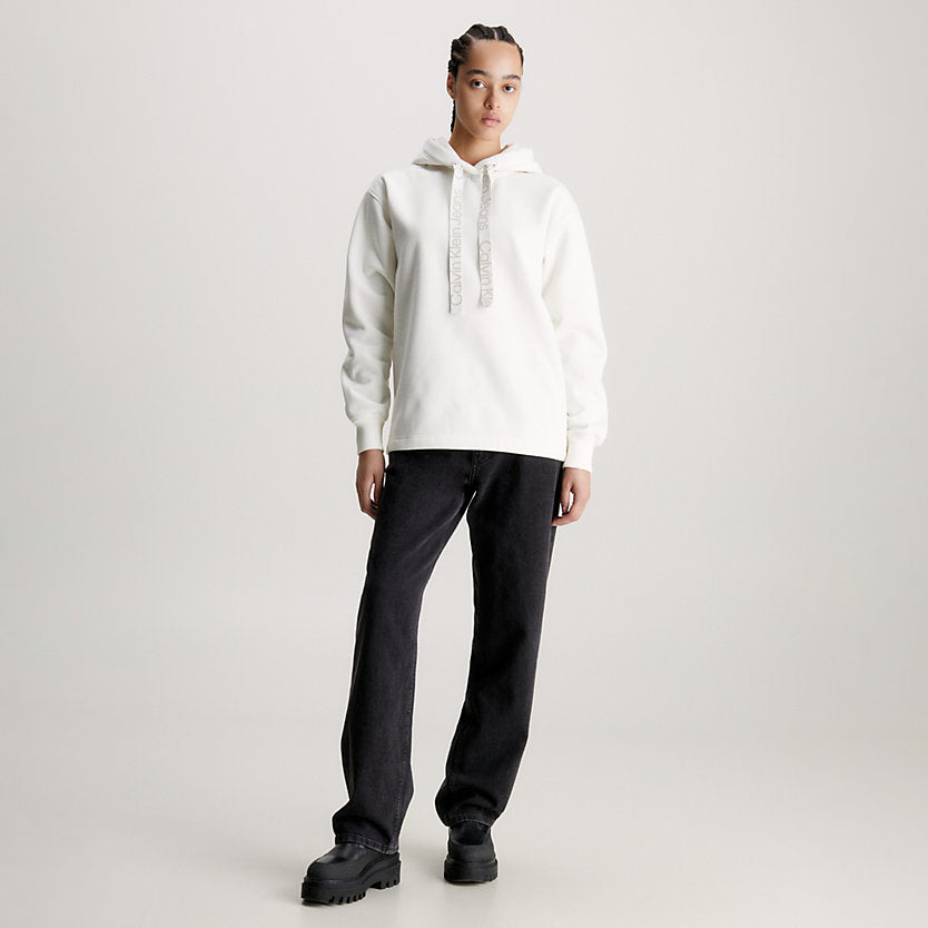 Drawcord Hoodie - White