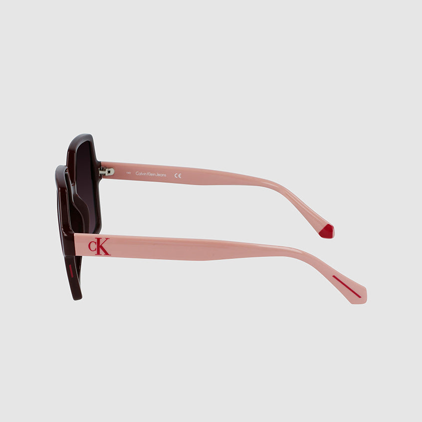 Retro Square Sunglasses - Burgundy