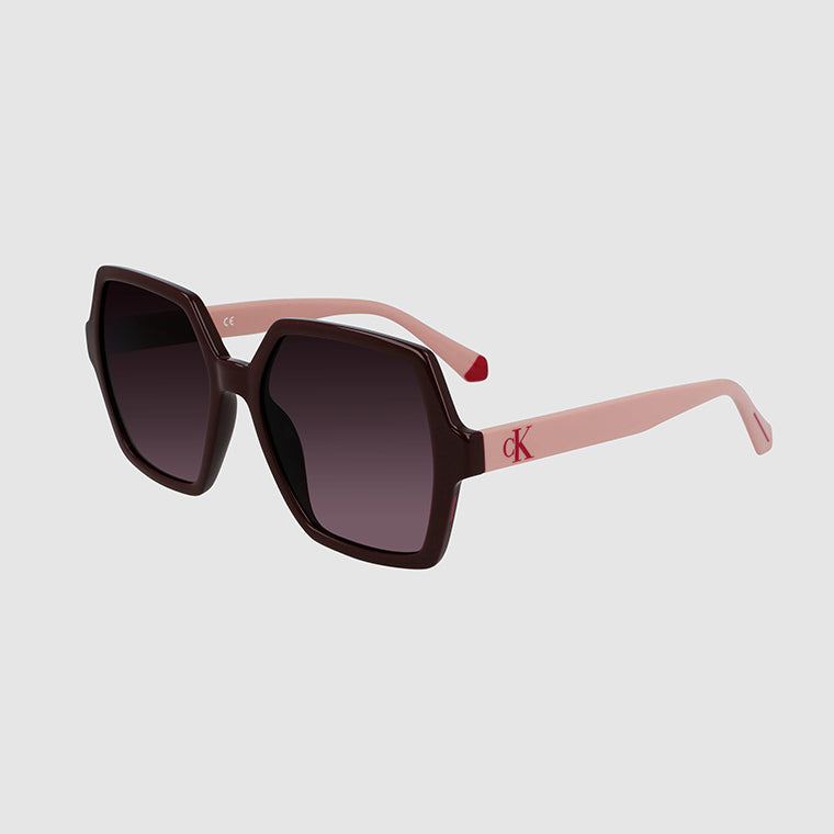 Retro Square Sunglasses - Burgundy