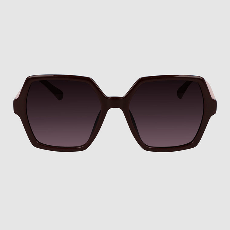 Retro Square Sunglasses - Burgundy