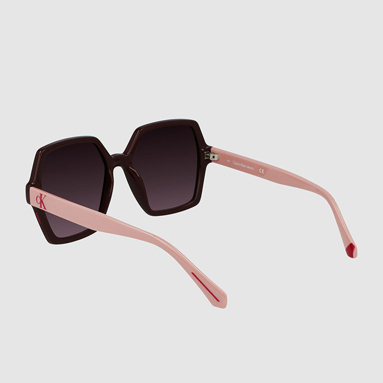 Retro Square Sunglasses - Burgundy