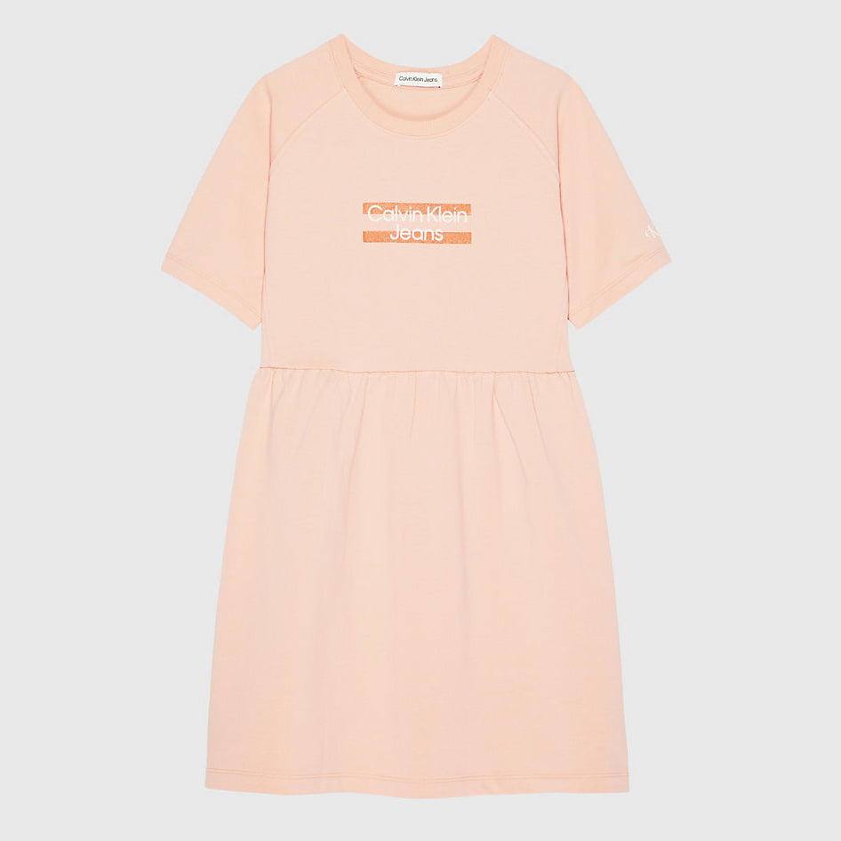 Kids Hero Logo Ss T-Shirt Dress - Blush Pink