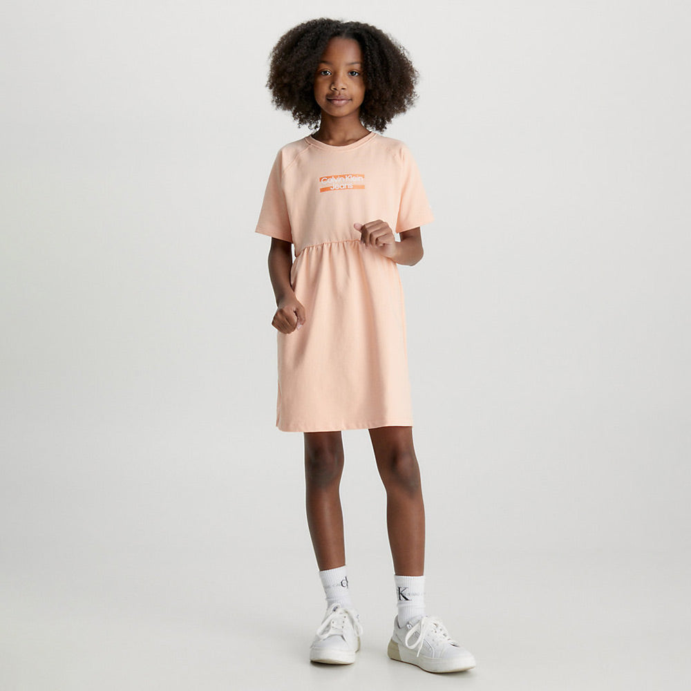 Kids Hero Logo Ss T-Shirt Dress - Blush Pink