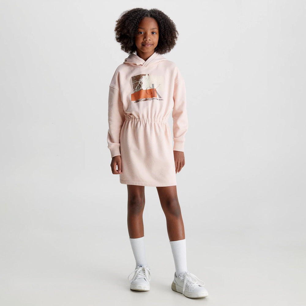 Kids Monogram Peplum Dress - Blush Pink