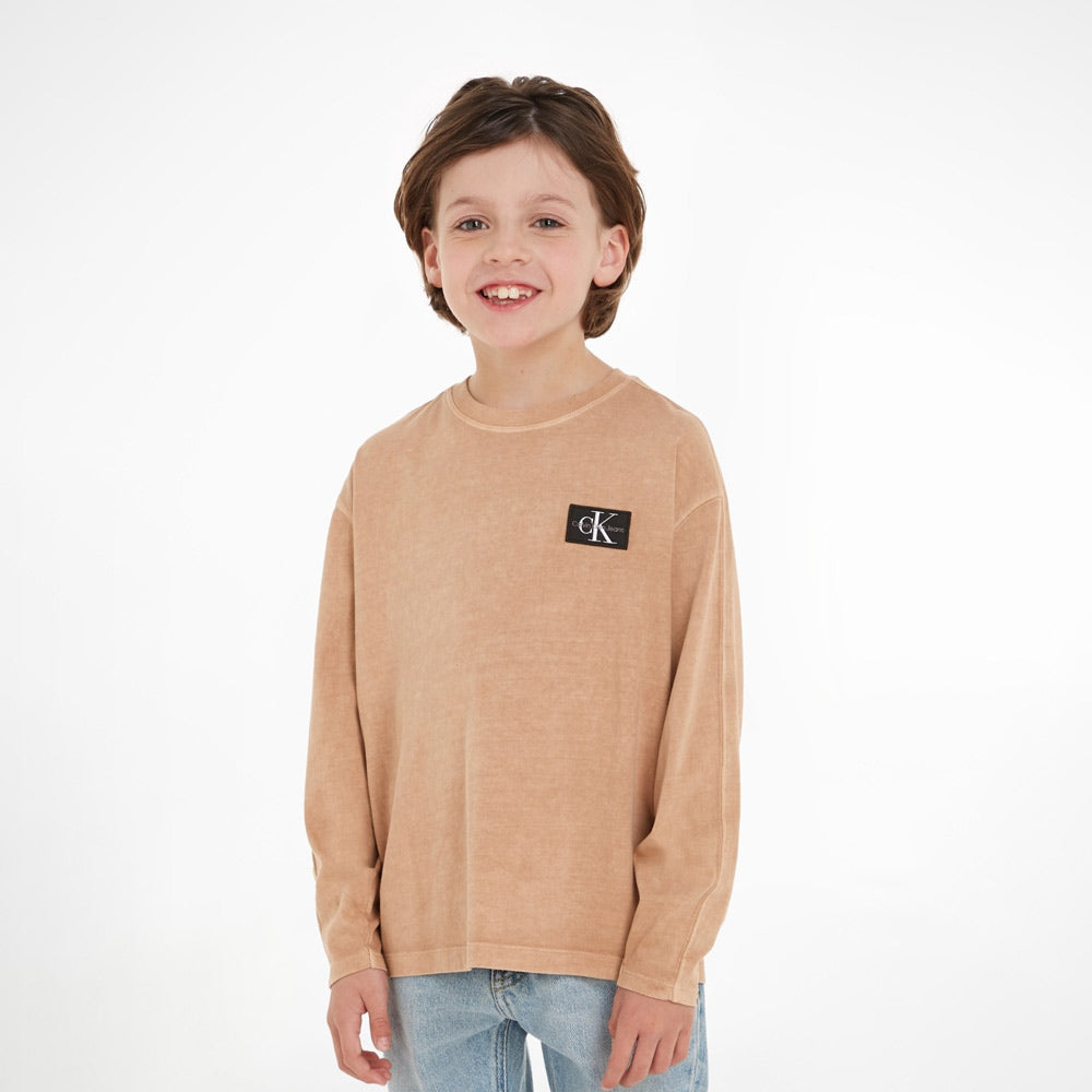 Kids Badge Long Sleeve Shirt - Burnt Orange