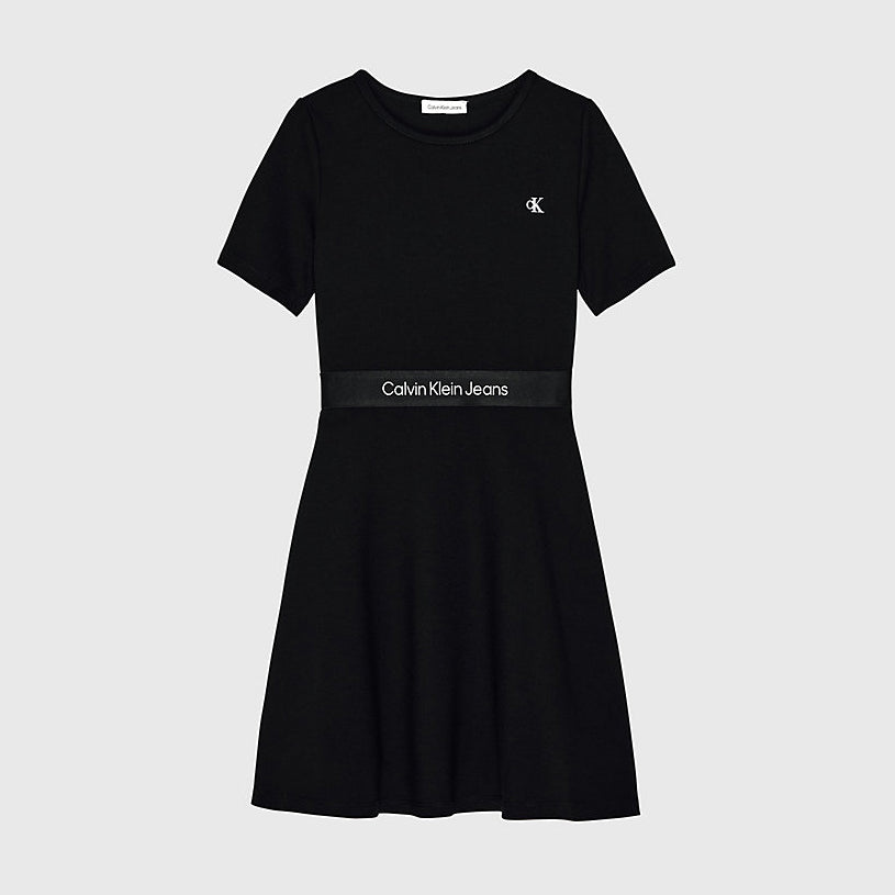 Kids Punto Tape Dress - Black