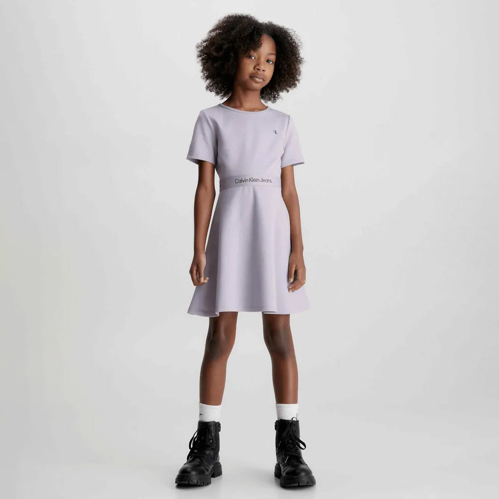 Kids Punto Tape Dress - Lavender