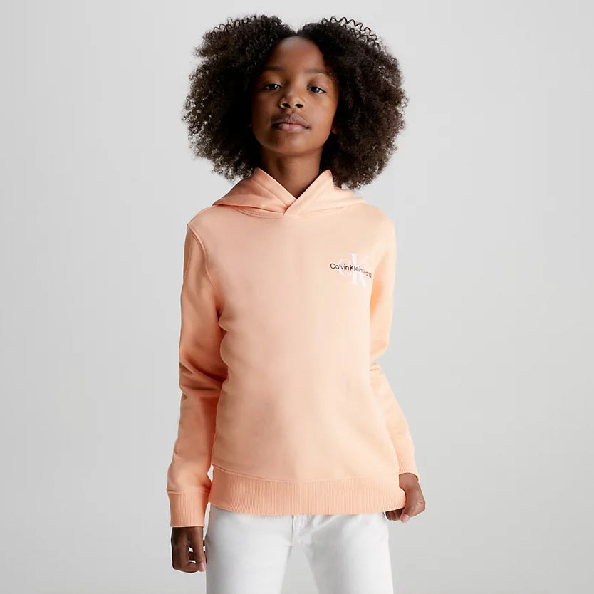 Kids Small Monogram Hoodie - Blush Pink