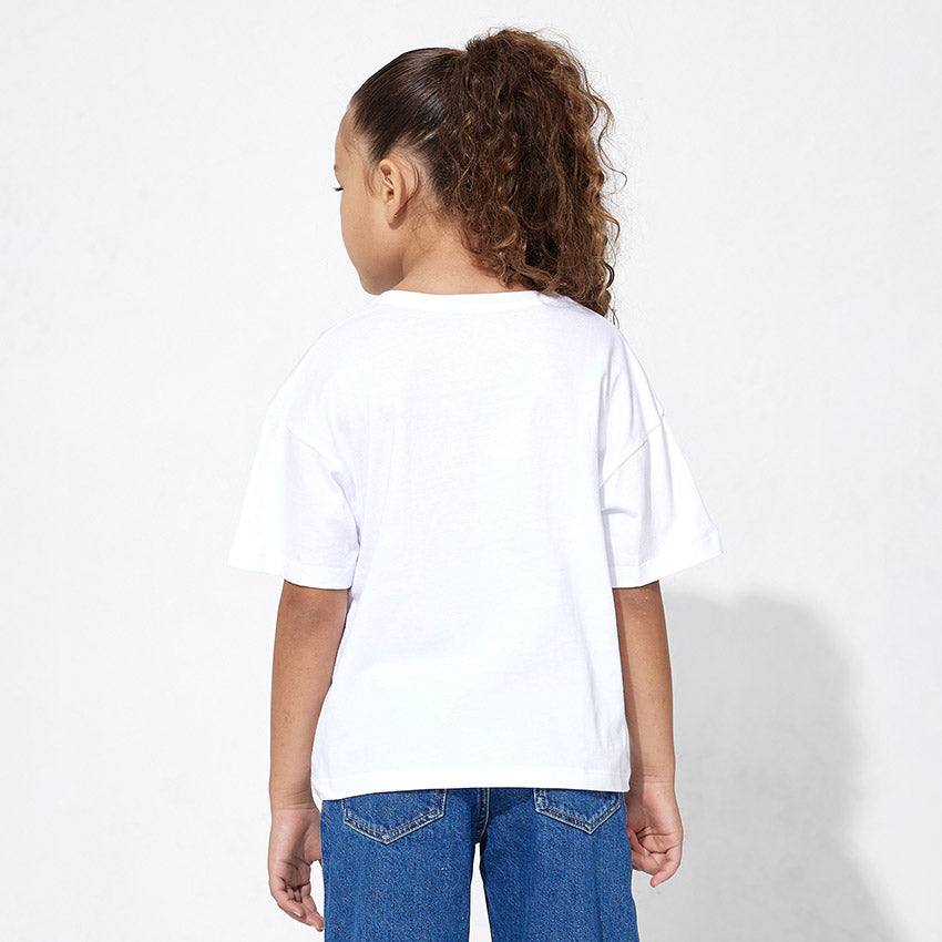 Kids Summer Gradient Graphic T-Shirt - White