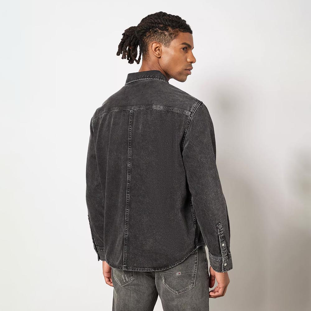 Linear Denim Shirt- Denim Grey