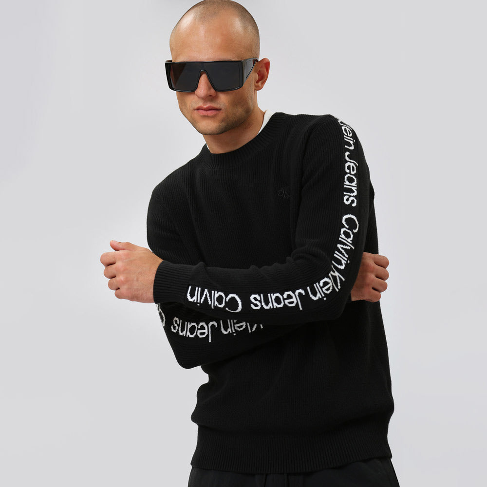 Logo Tape Sweater - Black